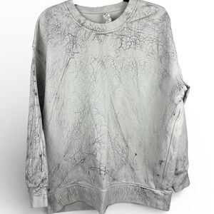 Lululemon Women’s Crewneck White Cracked Pattern Size 8 Oversized Crewneck